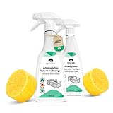 Emma Grün® Natürlicher Marmorreiniger 2x 500ml, Marmor Reiniger und Pflege, Arbeitsplatten Reiniger Made in Germany, Natursteinreiniger für Küchenarbeitsplatte Deklarationsfrei