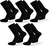 normani 10 Paar Diabetiker Socken Herren – Gesundheitssocken ohne Gummi – Weiche Baumwollsocken ohne Druckstellen, Ideal bei Diabetes & empfindlichen Füßen Farbe Schwarz Größe 43/46