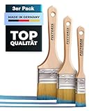 PICTORIS Lasurpinsel 3er Set I Made in Germany I kein Borstenverlust I Profi Pinsel Maler für Holzlasur Leinöl Kreidefarbe I Maler Pinsel Holz streichen mit Holzfarbe