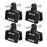AGPTEK 4X Bremsbeläge Fahrrad, Scheibenbremsbeläge, High Performance Bremsbeläge Disc Brake Pads & Spring (Resin) für Mountainbike Scheibenbremse I Bike Beläge I Bremsbelag (4 Stück), Schwarz