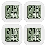 PAIRIER 4 Stück luftfeuchtigkeitsmesser Thermometer Innen Mini LCD Digital Thermometer Hygrometer Gauge für Babyzimmer Seniorenzimmer Arbeitszimmer Weinkeller usw