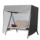 Hollywoodschaukel Schutzhülle 3-Sitzer Gartenschaukel Abdeckung Reißfest Wasserdicht Winddicht UV-beständig Schutzhülle Oxford Plane Schwarz 223 * 152 * 183cm