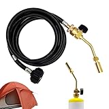 Schweißbrenner, Lötlampe, tragbar, mit Fackelschlauch – Flammenbrenner zum Schweißen, Basteln, einstellbare Flammenkontrolle, Lötbrenner aus Messing