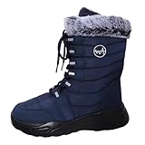 ZVJV Damen Herren Schneestiefel Winterstiefel Warm Winterschuhe Outdoor Stiefel rutschfeste Flache Warme Boots