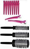 HF Profi-Rundbürsten-Set - Fönbürsten 3 Stck. (3 - incl. Kombi-Clips pink)