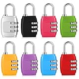 Tenbrachian 8 Stk Kofferschloss, Zahlenschloss Vorhängeschloss, TSA Gepäckschlösser, Zahlenschloss 3 Stellig Gepäckschloss mit Zahlencode, Kombinationsschlösser für Rucksäcke Reisekoffer Tasche