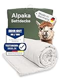 Alpakanacht Alpaka Bettdecke Ganzjahr - Bettdecke 135x200 cm Made in Germany für einen erholsamen Schlaf Dank Wärmeregulierung, Alpaka Decke, nachhaltige Schlafdecke mit Alpaka Wolle