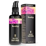 Satin Naturel BIO Rosenöl 100ml - 100% reines Hagebuttenöl kaltgepresst - Gesichtsöl, Körperöl, Massageöl, Hair Oil - Wildrosenöl, Rosehip Oil zur Pflege von trockener Haut - Anti Falten Wirkung