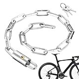Robustes Fahrradschloss, Kettenschloss mit Schlüsseln, Stahl-Fahrradschloss – robuste Sicherheitskette, extra langes Fahrradzubehör für Tür