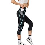 Santic Fahrradhose Damen Gepolstert 3/4 Radhose Polster Radlerhose Sitzpolster