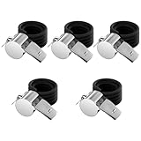 Avesteir 5 Stück schiedsrichterpfeife, trillerpfeife sportunterricht, Schiedsrichter Pfeife, trillerpfeifen Metall, sportpfeife extra laut, signalpfeife, mit Schlüsselband, für Trainer, Schulsport