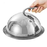 Celuicion Bewässerungsdeckel für Plancha | rundes Tablett inklusive Topfdeckel – Gießkuppel aus Edelstahl | für Haus, Abendessen, Picknick, Küche, Geburtstag, Esstisch