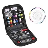 Nähset 108PCS Nähzubehör 14 Spulen Faden Komplettes Mini Nähzeug für Anfänger, Reisende, Verwandte und Freunde, Schwarz (B-108 Pieces)