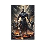 XYSXMY Poster, Motiv: Spartanischer Krieger, wilder spartanischer Krieger mit Schwert, dekoratives Gemälde, Leinwand, Wandposter und moderne Familienschlafzimmer-Dekoration, 30 x 45 cm