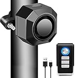 NineLeaf Fahrrad Alarmanlage mit USB Wiederaufladbar, Fahrrad Alarm mit Halterung, 110dB Einbrecher Vibration Motorrad Alarm Sicherheitssystem Wasserdicht Fahrrad Mobilität Roller Alarm