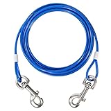 Tie-Out Leinen für Hunde 5m Hundeleine für den Hof Stahl Haustier Tie Out Cables für mittlere bis große Hunde Camping Outdoor Blau