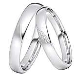 DOOSTI Trauring/Ehering/Partnerring - SWEET Silber 925/- Silber Ring - hochwertiger Silberring - Damen und Herren Variante (Ring ohne Stein, 62)