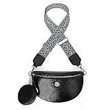 GSenhui Bauchtasche für Damen,Crossbody Bag Damen Breiter Gurt Gürteltasche Wechselgurt Leder Umhängetasche Klein Geldbörse,Brusttasche Bumbag für Frauen Schick Schwarz