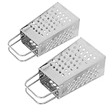 DIYEAH 2 Stück Teiliges Mini Edelstahl Reibe Ergonomischem Griff Handlicher Käse Gemüseschneider Kompakt und Vielseitig für Käse Kartoffeln und Gewürze Küche