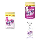 Vanish Power im Trio: Vanish Oxi Action Pulver Pink – 1 x 1,65 kg Fleckenentferner + Vanish Oxi Action Powerweiss Pulver – 1 x 1,65 kg + Vanish Oxi Action Multi-Flecken Vorwaschspray Weiß – 1 x 750 ml