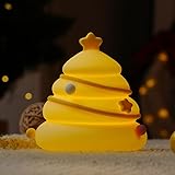 Glorytame Nachtlicht Kinder, 3 Helligkeit Weihnachtsbaum Nachtlampe, Weihnachtsbaum Lampe Dimmbar Timer, Touch-Steuerung Silikon Nachtlicht Baby (Weihnachtsbaum)