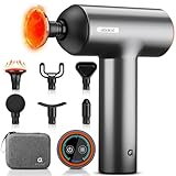 arboleaf Massagepistole Tiefengewebe mit Wärmefunktion, Massage Gun LED-Touchscreen mit 5 Massagestufen, 4 Wärmestufen & 6 Massageköpfen, Muskel Massagegerät 10mm Amplitude USB-C für Entspannung