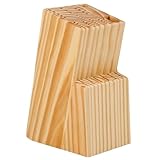 Universal-Messerhalter für 15 Teile, Messerhalter aus Massivholz, robuster und eleganter Messerblock ohne Messer, Messerhalter mit Scherenschlitz, Küchenmesser-Block (Kiefer)