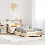 Juroupi Massivholzbett ohne Matratze Bed Frame Bettgestell Massivholzbett Betten Holzbett 90x190 cm Kiefer - 3306441
