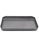 AYKANING Pizzablech,Pizza Pan 11 'Runder quadratischer perforierter Frucht-Torte-Platte-Platten-Kohlenstoff-Stahl-Pizza-Pfanne mit abnehmbarer loser Bodenküche Backen Backformen (Color : 1)