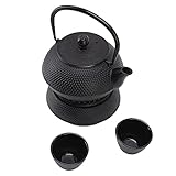 Japanischer Tee -Set, Teekannen -Set 800 Ml Gusseisen -Teekessel -Set, Japanischer Teekessel, Blatttee -Infuser und Trivet, Eisentea -Topf mit Wärmerem Sieb, Sieb und Matten -Gusseisen -Teekanne für