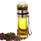 Générique Infuser-Glasflasche – hitzebeständig, elegante Reiseflasche, tragbare Isolierflasche | Losebehälter mit Filter, Flasche