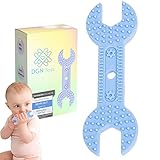 Baby Beissring für Kleinkinder ab 3 Monate BPA Frei | Lebensmittel Silikon | Zahnungshilfe | Schraubenschlüssel Form | Lindert Zahnungsschmerzen | DGN Toys