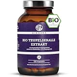 QIDOSHA® Bio Teufelskralle Extrakt Kapseln, 120 Kapseln im Apothekerglas, Rohmaterial in Bio-Qualität aus Südafrika, deutsche Fertigung, jede Charge laborgeprüft