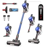 Fieety 550W/45000Pa Akku Staubsauger, 60 Mins Staubsauger Kabellos Super Leise, 6-in-1 Aroma Akkustaubsauger mit Ladestation, Anti-Tangle-Bürste, Parfümtablette für Hartböden Teppiche Tierhaare