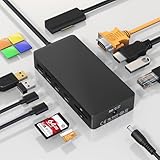 Microsoft Surface Dockingstation, 11-in-1 Triple Display (4K HDMI + VGA) Microsoft Surface Dock mit 60W Leistung für Surface Pro 11/10/9/8/X/7/6/5/4/3, Surface Book, Surface Go, Surface Laptop 7/6/5/4