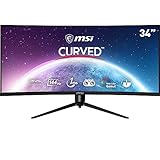 MSI Optix MAG342CQR Gaming-Monitor gebogen 34 Zoll, Display 21:9 (UWQHD) 3440x1440, Frequenz 144Hz, 1ms, VA-Panel, FreeSync Premium, HDR Ready, RGB Mystic Light