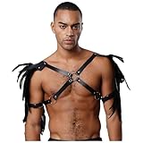 SiiRoh Männer Körper Käfig Gurt Punk Elastische Körperriemen Larp Rüstung Schal Kostüm Zubehör Schwarz Einheitsgröße