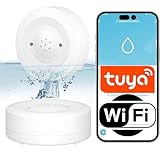 Sone Smart One WLAN Wassermelder Boden – Wasseralarm Sensor mit TUYA – Leckagemelder Wasserwächter USB – Kompakter Wasser Warner batteriebetrieben – IP55 – 30–180s Alarm wassersensor