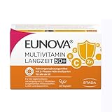 EUNOVA Langzeit 50+ - Nahrungsergänzungsmittel und Multivitamin mit Mineralstoffen und Lutein - speziell für Menschen ab 50-1 x 60 Kapseln