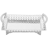 LIFKOME Kuchen-Präsentationsteller mit silberfarbenem Fuß Obstkorb-Tablett aus Metall, Dessertplatte, dekorative Snack-Teller, Kuchen-Servierschale, Vorspeisen-Platte, Tablett für Zuhause, Party