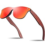 KITHDIA Holz Sonnenbrillen Herren und Damen Polarisierte Sonnenbrille mit Holzbügeln/UV400-Schutz