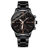 Retoo Armbanduhr Analog Herren Quartz mit Edelstahl Armband Herrenuhr Minimalistische Unisex Uhren Casual Outdoor Elegantes Klassische Geschenk für Männer und Damen Schwarz