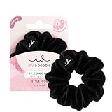 invisibobble Haargummi Schwarz Scrunchie Dusk till Dawn, Haargummis starker Halt für Mädchen & Damen, Scrunchies Samt Schwarz, designed im Herzen Münchens, 1 stück (1er Pack)