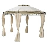 Linder Ersatzdach für Pavillon rund Ø3,5m beige, rot, grau oder Taupe wasserdicht Dach, Farbe:beige