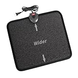 Heizmatte für den Boden unter dem Schreibtisch als Fußwärmer – Elektroheizkörper Breitere 110V-Heizmatte mit einstellbarer Temperatur – Fußwärmer mit Energieeinsparung für (Schwarz mit Muster)