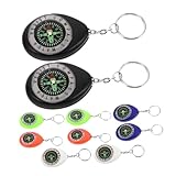 ifundom 10 Stück Teiliges Mini Kompass Robuster Outdoor Kompass mit Klarem Sichtfenster und Metallring Bunte Taschenkompasse für Wandern Camping Klettern Party Geschenke Rucksack Zubehör