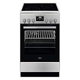 AEG Standherd mit Glaskeramik-Kochfeld 50cm, A, 1 Paar Teleskopschienen, Bräter- und Mehrkreiskochzone, Grill, Edelstahl mit Antifingerprint, CCB544OCBM