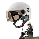 Jethelm Mit Doppelvisier Roller Helm Mit Sonnenblende Motorradhelm Mit Doppelvisier, Motorradhelm Erwachsene, Unisex Roller Helm Scooter Helm Atmungsaktiv Mopedhelm Für Herren Damen(45-65cm)