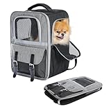 Purplerain Haustier Rucksack Katzenrucksack Hunderucksack, Tiertransporttasche für Katzen und Kleine Hunde bis 7 kg