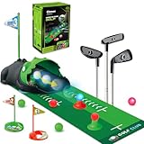 Clemas Minigolf Set Spielzeug für Kinder, Kinder Golf Spiele, 16PCS Indoor Outdoor Golfkoffer Spiel Set mit 3 bunten chläger, 6 Bälle, Putting Matte Spielzeug für Jungen